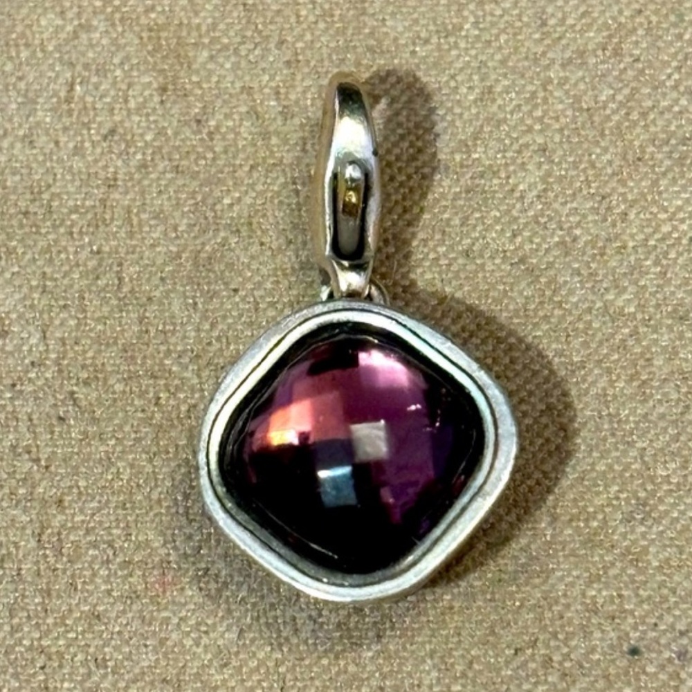 Brighton February Venus Birthstone snap charm Purple amethyst in silver Retired